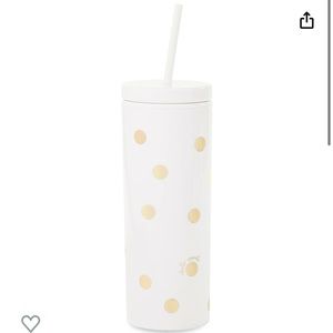 Kate Spade New York Insulated Tumbler Reusable Straw, 24oz Acrylic with Lid